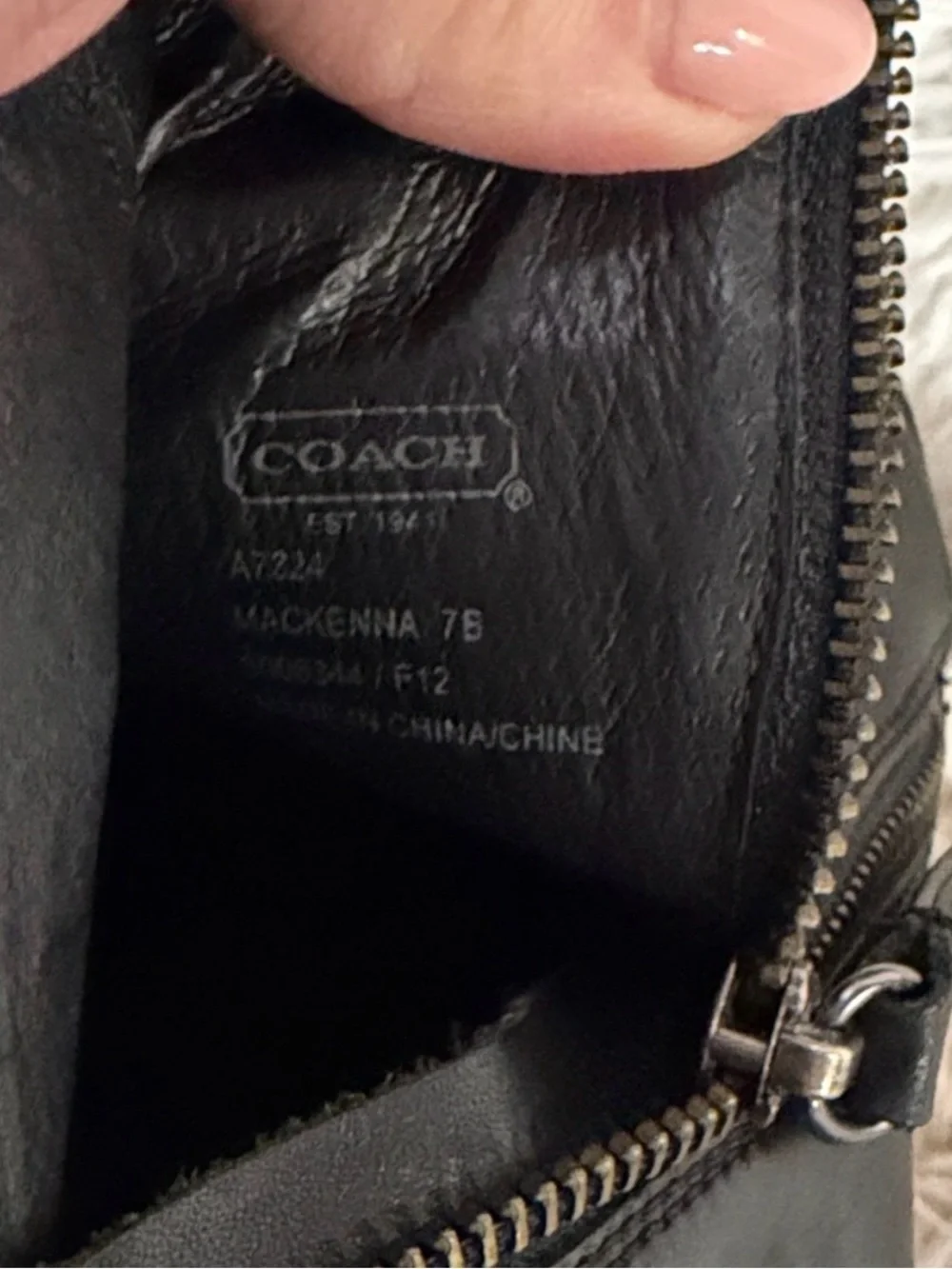 COACH Mackenna Black Leather Ankle Booties with Signature Cuff
